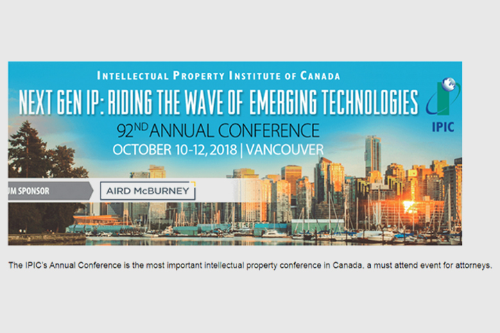 Tim Vasko to speak at Intellectual Property Institute of Canada Annual Conference