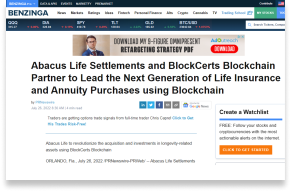 A New Era in Life Insurance Using BlockCerts 4.0 Platform